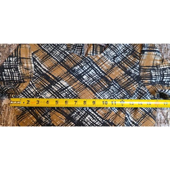 J. McLaughlin Catalyst Ponte Sheath Dress Small Mod Plaid Black Brown Tan Pocket - Picture 5 of 10